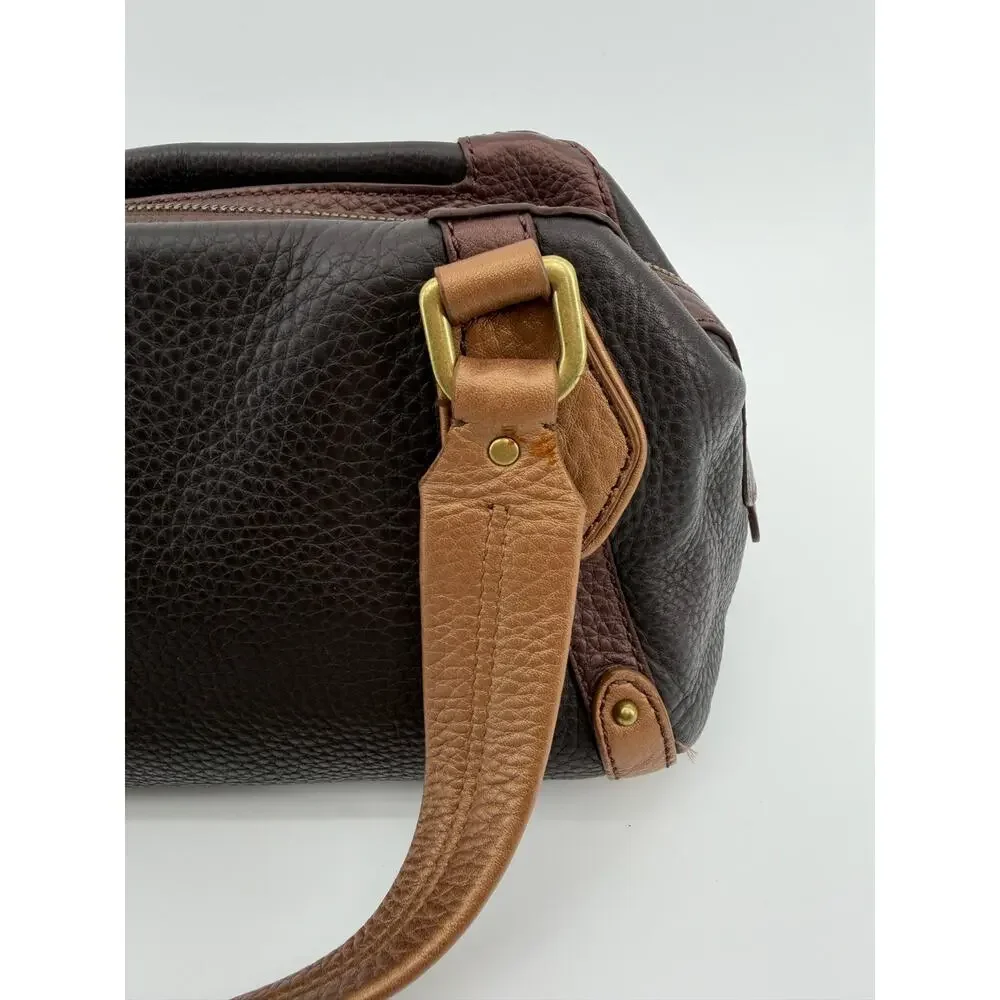 Y2K Pebbled leather shoulder bag, Cole Haan hobo style with metallic hardware